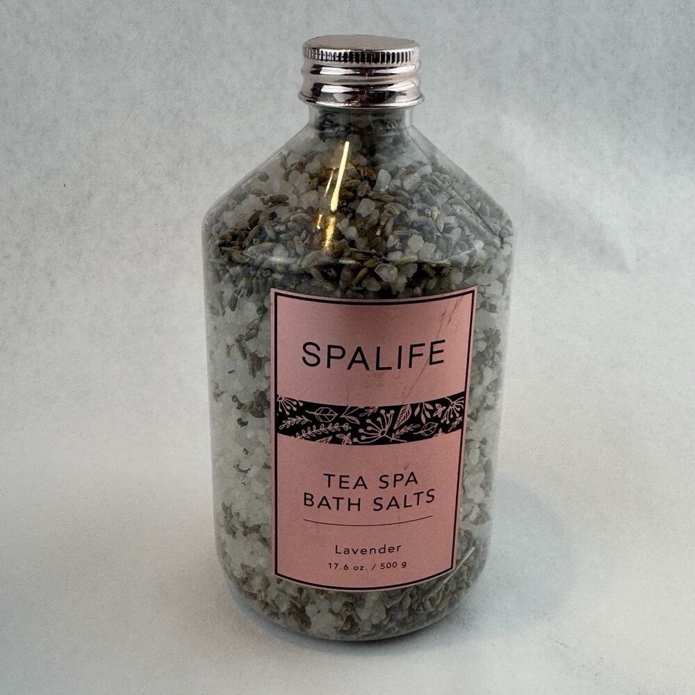 Spa Life Tea Spa Bath Salts Lavender Scent 17.6 oz Soothing Relaxing Soak New